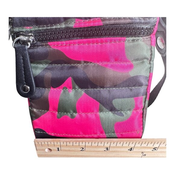 Sondra Roberts Squared Pink Green Multi Camo Crossbody Bag Shoulder Strap - Picture 7 of 8